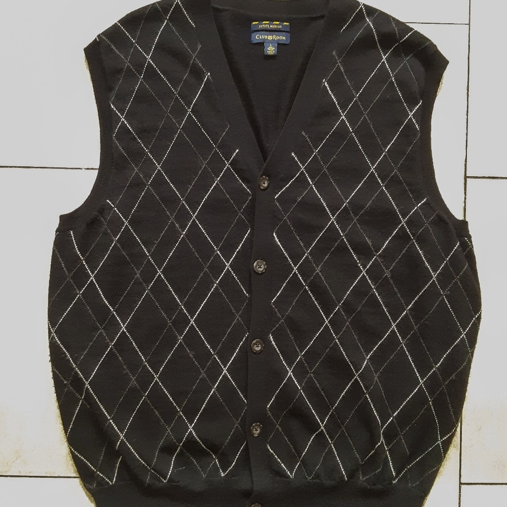 Vintage Club Room Estate Merino wool sweater vest